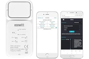 ECOWITT Sensor WH55, Wireless Multi-channel Water Leak Detection Sensor with Loud Audio Alarm, Just A Accessory Cannot Be Used Alone