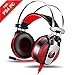 Produktbild AOSO Gaming PS4, GS500 Kopfhörer PC mit Stereo Bass Mikrofon In-line Lautstärkeregler Over-Ear 50mm Drive LED Licht Stirnband für Xbox 360 Tablet Smartphone Schwarz-Rot