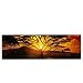 Produktbild Leinwandbild 145x45 cm - Top - Wandbild XXL Kunstdruck Leinwand Bild Wanddeko Canvas - AFRICAN SUNSET - Sonnenaufgang Arfika Steppe Giraffe Orange Safari - no. 058, Qualität Leinwand:Premium