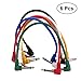 Produktbild VORCOOL 6 STÜCKE Gitarre Patch Kabel Cords Gitarre Pedal Effekt Audio Anschluss Kabel führt mit 1/4 Zoll 6,35mm Rechtwinklig Stecker Für Gitarre Bass Mikrofon verstärker