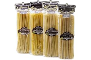 LA FABBRICA DELLA PASTA DI GRAGNANO Set Pâtes Longues de Gragnano IGP - Bucatini, Linguine, Spaghetti, Ziti 500gr x 4