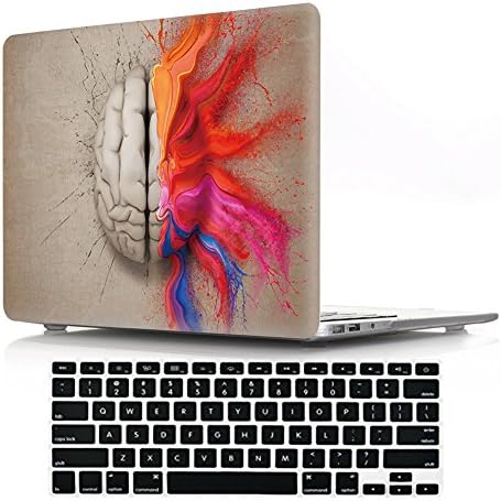 Macbook Air 13" Case with Keyboard Cover,DIGIC Hard Plastic Cover Case with Keyboard Protector for Macbook Air 13.3 inch(A1369/A1466),Watercolor Brain