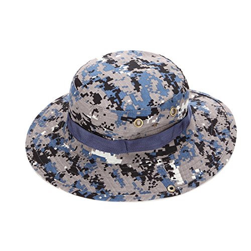 Gymforward Chapeau de Camouflage pour Camping randonnée Pêche Protection Solaire Seau Chapeau Soleil Casquette, 3
