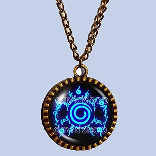Naruto Seal Necklace Pendant Fashion Jewelry Anime Cosplay Symbol Blue Gift For Your Friend