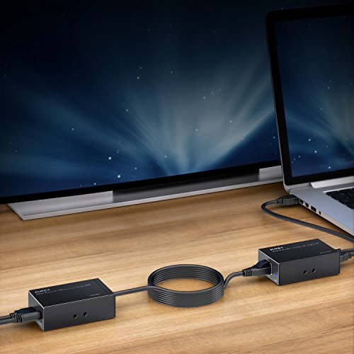 AUKEY HDMI Extender 1080P über Single RJ45 CAT5e CAT6 Ethernet Kabel 60M HDMI Verlängerung mit Sender + Empfänger unterstützt PC / DVD / PS4 / Laptop / Satellit Box und mehre Geräte - 4