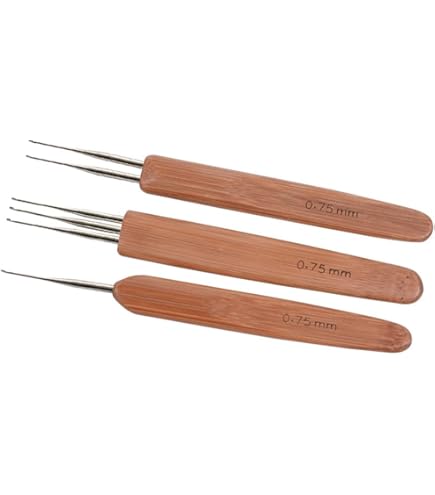 Dreadlock-haaknaalden, 3 dreadlock-haaknaalden (0,75 mm), 5 Dreadlock-haaknaalden, 3 dreadlock-haaknaalden (0,75 mm), 5
