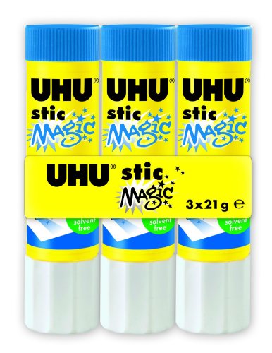 Uhu 45277 - 3 Klebestifte Magic, im Bonuspack, 3 x 21 g