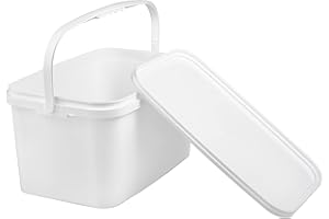 ‎NIPTER Nipter Eimer mit Deckel 12l, Plastikeimer rechteckig, Eimer lebensmittelecht weiß, 9 Stück