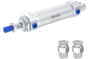 HNJPC MAL mini pneumatisk cylinder, 32 mm borrning, 150 mm hub med magnet, dubbelverkande, kompakt rund kropp aluminium luftcylinder (MAL32 x 150)
