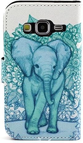 Samsung Galaxy Core Prime Folio Case,Wallet Card Holder PU Leather[Book Style]Stand Folio Flip For Samsung Galaxy Core Prime G360 Case Cover - Green Elephant