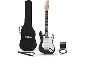 GEAR4MUSIC Guitarra eléctrica 3/4 LA Miniamp Pack Negro