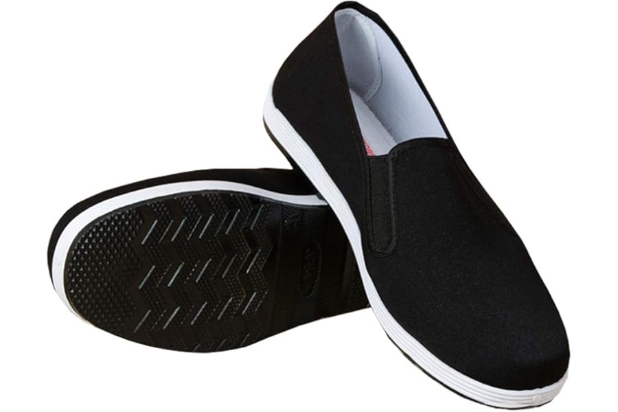 Chinese Style Slippers Kung Fu Martial Arts Tai Chi Shoes Rubber Sole Unisex Black