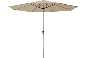 Happy Garden Parasol droit HAPUNA rond avec manivelle. Parasol droit inclinable.