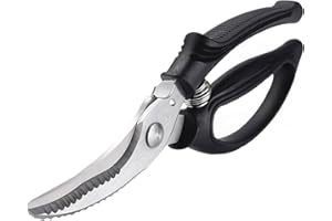 FUZVOL Poultry Shears - Heavy Duty Kitchen Scissors with Safety Lock & Hang Hole, Stainless Steel with Non-Slip Handle for Cutting Meat, Chicken, Bone, Poultry, Fish, Vegetable, Herb and BBQ