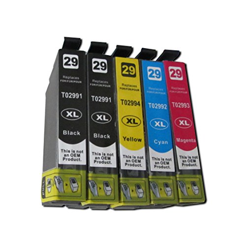 ESMOnline 5 komp. XL Druckerpatronen für Epson 29XL Epson Expression Home XP-332 XP-335 XP-342 XP-345 XP-432 XP-435 XP-442 XP-445 XP-235 XP-245 XP-247 2 x schwarz 1 x blau 1 x rot 1 x gelb
