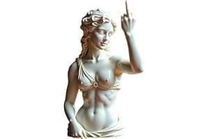 AOSRIOYLT Unapologetic Venus, The Middle Finger Statue, Bold Art Resin Home Decor, Greek Goddess Gesture Statue Sculpture Ornament for Modern Rebels, Funny Unique Decorative That Show Your Personality(G#)