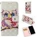 Produktbild Apple iPhone X Leather Handyhülle,WIWJ Wallet Case[3D-lackiertes Stand Handy Shell] Flip Schutzhülle Lederhülle Folio Hüllen Schale Schutzhüllen für iPhone X/iPhone XS-Großäugige Eule