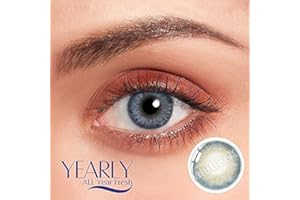 BIO-ESSENCE MISLENS Pack Lentillas de Hidrogel blandas 1 par Lentes de contacto color verde sin graduación. Duración: 12 meses. Incluye de regalo estuche y 10ml de solución (GRIS AZULADO)