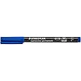 STAEDTLER 318-3 Lumocolor Permanent Pen, Fine Line Width, 0.6mm - Blue (Box of 10)