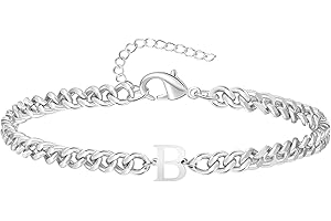 TOLOWOBK Armband Herren mit Buchstaben, Silber Edelstahl Panzerkette Armband Männer Jungen A-Z Buchstabe Armbänder für Herren Abschluss Jahrestag Geburtstag Geschenk für Papa Sohn Enkel Freund Bruder