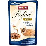 Animonda Rafine Adult Katzenfutter mit Lachs und Shrimps in Kräutersauce, 1er Pack (1 x 1200 g)