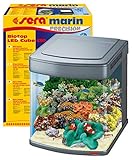 sera marin Biotop LED Cube 130 ein 130l Meerwasser Aquarium Komplettset - Plug & Play - LED Beleuchtung, Eiweißabschäumer, Regelheizer & 4-Kammer Innenfilter, gebogenes Glas, Maße (BxHxT) 51x62,6x58cm