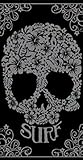 (413A) TOALLA PLAYA GRANDE (calavera negra) multicolor 100% ALGODÓN EGIPCIO 90 X 170 CM y PACK CALCETINES MARCA REGALITOSTV tobilleros anti-presion