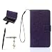 Produktbild Sony Xperia X Performance / XP Hülle, Sony Xperia X Performance / XP Schutzhülle, Alfort 3 in 1 Lederhülle Fashion Design Premium PU Leder Hohe Qualität Tasche Case Cover Kasten Abdeckung Wallet für Sony Xperia X Performance / XP 5.0" Smartphone Funktion Standfunktion Unterstützte Telefone und Magnetverschluss mit Schmetterling ( Dunkles Violet ) + Alfort Schwarz Stylus Pen + Netter Staub Stecker