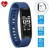 Fitness Tracker, CHEREEKI Bluetooth 4.0 Herzfrequenzmonitor Smart Armband Fitness Armbanduhr mit Touchscreen/Aktivitätstracker/Schrittzähler/Schlafüberwachung