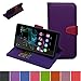 Produktbild Wiko Ridge Fab Hülle ,Mama Mouth Brieftasche Schutzhülle Case Hülle mit Kartenfächer und Standfunktion für Wiko Ridge Fab 4G Smartphone,Violett