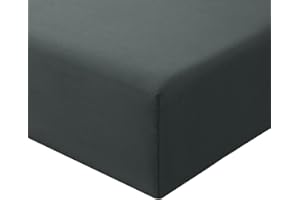 ‎RUIKASI RUIKASI Spannbettlaken 140x200cm Grau Bettlaken - Oeko Tex Spannbetttuch 140x200 Bettbezug, Mikrofaser Betttuch Bett Laken Bezug 140 x 200 Anthrazit 30 cm Tiefe Tasche, Bed Fitted Sheet Bedsheet