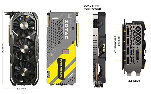 Zotac GeForce GTX 1080 AMP Extreme 8 GB GDDR5X Graphics Card (ZT-P10800B-10P)
