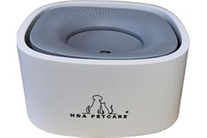 H&A PETCARE Non-Spill Water Bowl, 1.5L Travel Dog Bowl, Anti-Spill Splash Proof for Puppies, Large Pets & Cats (White & Grey)