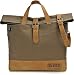 Produktbild Lässige 15 Zoll Canvas Ledertasche - Umhängetasche mit viel Platz für 15" Notebook, Tablet, Smartphone, Portemonnaie - 38 x 36 x 12 cm - Farbe: Khaki/Braun - 15 INCH by JEROME WESTFORD