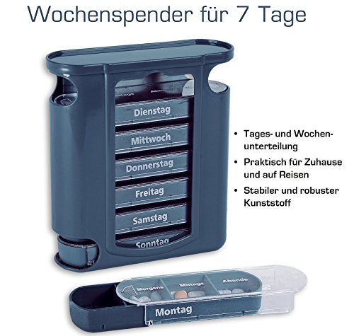 7 Tage Pillendose Pillenbox Pillenturm Medikamentenbox Tablettenbox Wochendispenser, TOP - 2