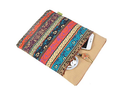 art cherry 13 bis13 3 Zoll Laptoptasche   Notebookh  lle Canvas-Gewebe Sleeve H  lle  Bohemia Laptop Tasche mit Stickmuster speziell f  r Macbook Air 
