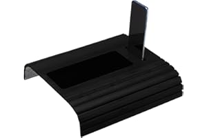 Kos Design Bambus Holz Sofatablett/Sofatisch für Armlehne mit Anti-Rutsch. Armlehne Protektor, Getränkehalter Untersetzer (Schwarz)