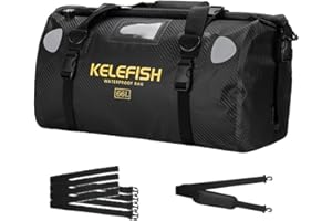 UROUK Bolsa de Viaje Impermeable 20L 40L 66L Bolsas de Equipaje, Bolsa Seca para Motocicleta, Kayaks, Remo, Navegación, Campamento, Moto (Textura, Negro, 66L)