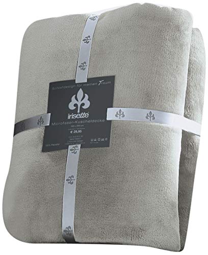 IRISETTE 8900-14 Castel Kuscheldecke Uni Microfaser, 150 x 200 cm, Schiefer