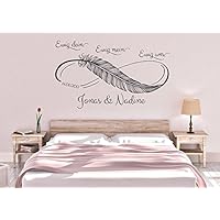 *NEU* Wandaufkleber Wandtattoo Wandsticker ***Ewig dein - Ewig mein - Ewig uns*** Infinity Symbol / Unendlichkeits Zeichen mit Wunschnamen und Datum (Größen.- und Farbauswahl)