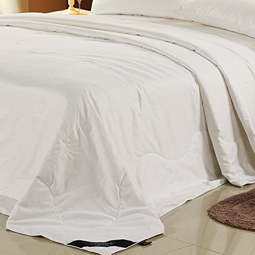 LILYSILK Summer Silk Duvet With Cotton Shell Filled by 100% Mulberry Silk Duvet 1Pc Double-200x200cm