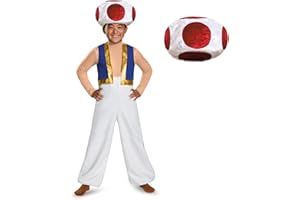 DISGUISE DISK85143K Deluxe Nintendo Toad Kostium dla chłopców, biały, M