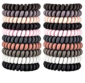 20 Pcs Spiral Hair Ties No Crease - Colorful Coil Traceless Hair Ties, Elastic Coil and Matte Phone Cord Hair Ties Accessories for Women Girl(multicolor )