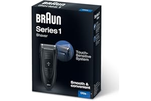 Braun Maszynka do golenia serii 1, golarka elektryczna z trymerką do długich włosów, maszynka do golenia przewodowa, prezent man, 170s, czarny, 1 sztuka