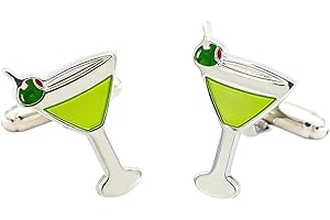 COOLMETALJACKET Paire de Boutons de Manchette Cocktail | Cadeau pour Homme Moderne | Bouton pour Manchettes de Chemise Hommes | Mariage Fêtes et Anniversaires