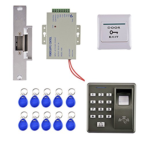 Preisvergleich Produktbild MagiDeal 125khz Rfid Karte Fingerabdruck Tür Zugangskontroll-Kit Mit 10 Schlüsselkarten