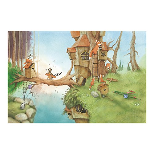 Kindertapeten – Vliestapeten – Wassili und Familie Fuchs – Fototapete Breit, Vlies, Vliesfototapete, Wandtapete, Wandbild - 2