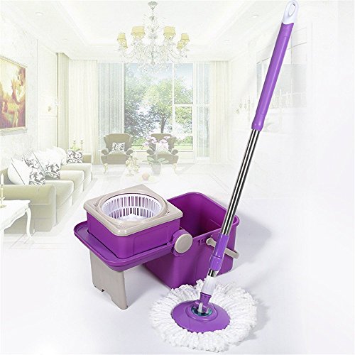 Turefans 360° Spin Tastic Mop Balai Serpillère, Seau et Poignée Pliables avec Microfibre?Seau Déplié : 32 x 30 x 53 cm Violet?