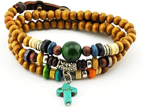 Axy 12 A TWIC12 A – 4 Tibetan Wrap Bracelet Bracelet Bracelet/Necklace. Wooden Beads Surfer Bracelet Unisex Jewellery