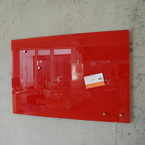 Glas Magnettafel MAX 60x40 cm rot inkl. 5 Magnete, Magnetboard / Glasmagnettafel / Magnetwand / Memoboard